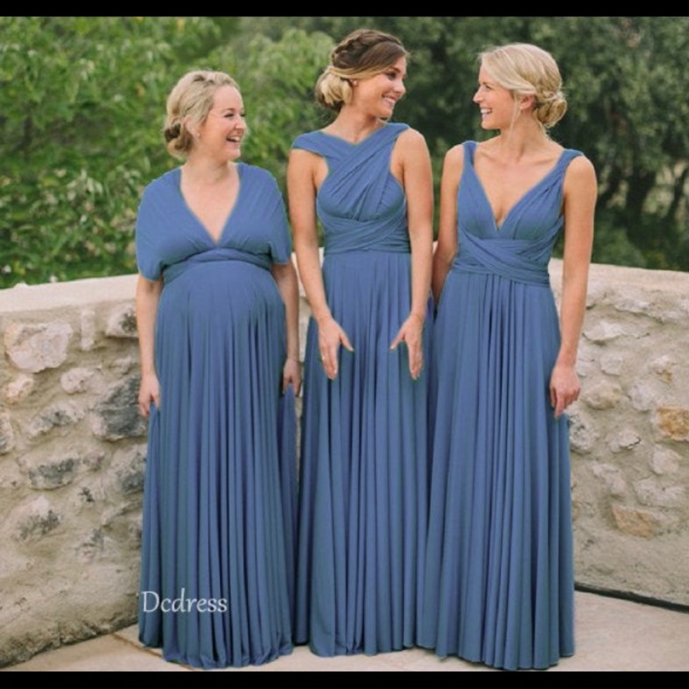 Dusty Blue Convertible Dress